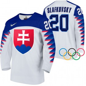 Slowakije Juraj Slafkovsky 20 2022 Winter Olympics Wit Authentic Shirt - Mannen